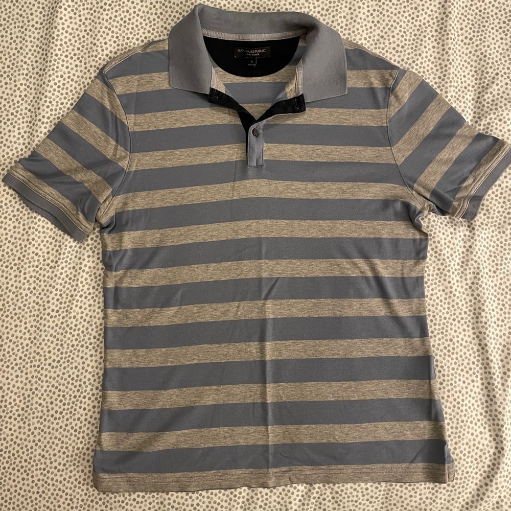 Blue striped luxury touch Banana Republic polo